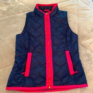 Vineyard Vines Navy Blue & Pink Puffer Vest Size Small
